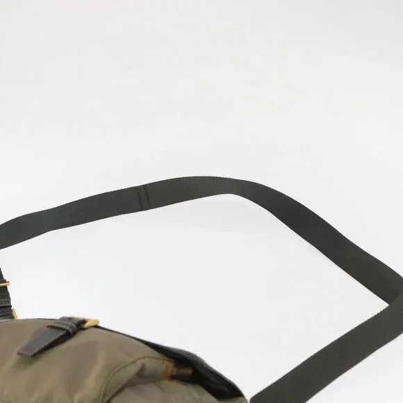 PRADA Shoulder Bag Nylon Khaki Gold Auth 154525 - Picture 9 of 16